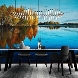 3D Herbst Wald Blau See A5061 abnehmbare Tapete selbstklebende Tapete große Peel & Stick Tapete Tapete Wandbild Marina Zotova