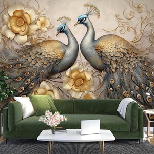 3d animal pavão l2617 papel de parede removível auto adesivo extra grande casca & vara papel de parede mural aj papéis de parede