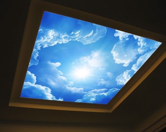 3D Sky White Clouds CC029 Ceiling Wallpaper Removable Self Adhesive Wallpaper Large Peel & Stick Wallpaper Wallpaper Mural AJ WALLPAPERS