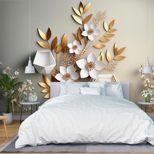 3D Flores blancas simples L2088 Papel pintado removible Papel pintado autoadhesivo Papel pintado extra grande Peel & Stick Papel pintado Mural AJ WALLPAPERS