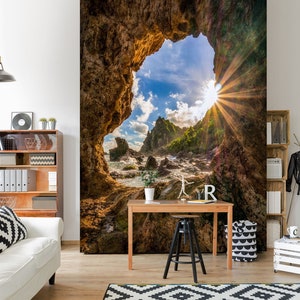 3D Sea Beach Reef Cave R5046 abnehmbare Tapete selbstklebend Tapete extra groß Peel & Stick Tapete Tapete Wandbild AJ WALLPAPERS