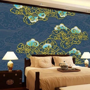 3D Chinese Style Cloud N373 Fonds d'écran amovible Auto-adhésif Fonds d'écran Extra Large Peel - Stick Wallpaper Wallpaper Mural AJ WALLPAPER AJ WALLPAPER