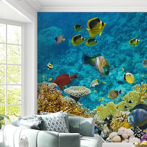 3d animal colorido peixe l1008 papel de parede removível auto adesivo extra grande casca & vara papel de parede mural aj papéis de parede