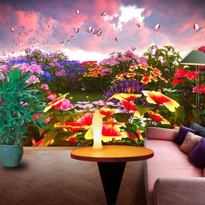 3D wundervolle Garten R4443 abnehmbare Tapete selbstklebend Tapete extra groß Peel & Stick Tapete Tapete Wandbild AJ WALLPAPERS