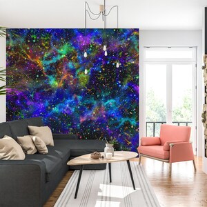 3D Colorful Galaxy L1337 Papel pintado removible Papel pintado autoadhesivo Extra grande Peel & Stick Wallpaper Mural AJ WALLPAPERS