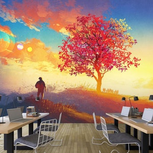 3D A Romantic Tree L407 abnehmbare Tapete selbstklebende Tapete extra groß Peel & Stick Tapete Tapete Wandbild AJ WALLPAPERS