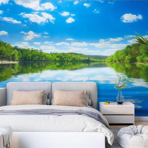 3D Sommer See L1615 Ablösbare Tapete selbstklebende Tapete Extra große Peel & Stick Wallpaper Tapete Wandbild AJ HINTERGRUNDBILDER