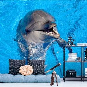 3D Naive Delfin L1833 abnehmbare Tapete selbstklebende Tapete extra groß Peel & Stick Tapete Tapete Wandbild AJ WALLPAPERS