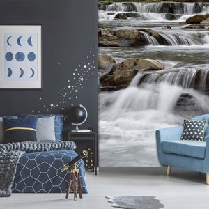 3D Art Flowing Water L1381 Papel pintado extraíble Papel pintado autoadhesivo Extra grande Peel & Stick Papel tapiz Papel tapiz Mural AJ FONDOS DE PANTALLA