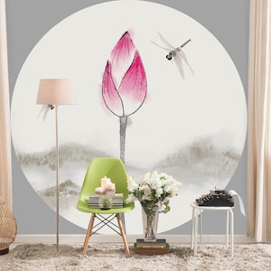 3D Lotus Bud R1468 Verwijderbaar Behang Zelfklevend Behang Extra Grote Peel &Stick Wallpaper Wallpaper Mural AJ WALLPAPERS