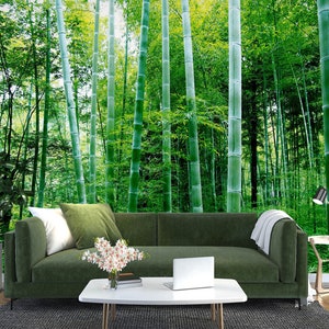 3D Green Bamboo Forest L1544 Abnehmbare Tapete selbstklebende Tapete Extra große Peel & Stick Wallpaper Tapete Wandbild AJ HINTERGRUNDBILDER