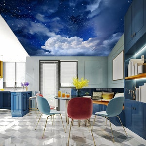 3D Starry Sky At Night CA2155 Plafond Papier Peint Amovible Auto Adhésif Papier Peint Large Peel & Stick Papier Peint Mural AJ WALLPAPERS