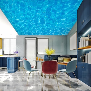 3D Blue Water CA1780 Papel tapiz de techo Removible Autoadhesivo Papel pintado Grande Peel & Stick Papel tapiz Papel tapiz Mural AJ FONDOS DE PANTALLA