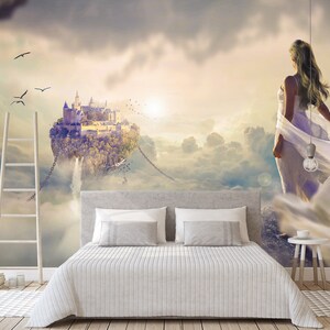 3D Romantische Himmel Burg R4193 abnehmbare Tapete selbstklebend Tapete extra groß Peel & Stick Tapete Tapete Wandbild AJ WALLPAPERS