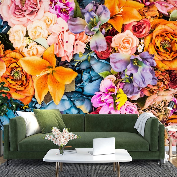 3D Zarte Blumen L1327 Abnehmbare Tapete selbstklebende Tapete Extra große Peel & Stick Wallpaper Wallpaper Wandbild AJ WALLPAPERS