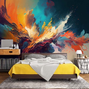 3D Fantasy Acuarela L2120 Papel pintado removible Papel pintado autoadhesivo Papel pintado extra grande Peel & Stick Papel pintado Mural AJ WALLPAPERS
