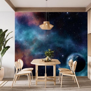 3D Universe Earth L1640 Papel pintado removible Papel pintado autoadhesivo Extra grande Peel & Stick Wallpaper Mural AJ WALLPAPERS