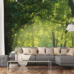 3D Art Green Forest L672 abnehmbare Tapete selbstklebende Tapete extra groß Peel & Stick Tapete Tapete Wandbild AJ WALLPAPERS