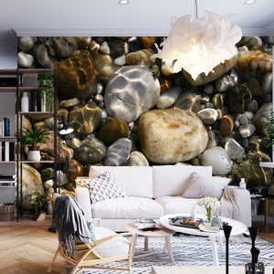 Piedras 3D Y Ondulaciones Ligeras L1506 Papel Pintado Extraíble Papel Pintado Autoadhesivo Extra Grande Peel & Stick Wallpaper Wallpaper Mural