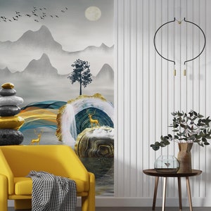 3D Golden Pebbles L2293 Papel de parede removível Papel de parede autoadesivo Extra grande Peel & Stick Papel de parede Mural AJ WALLPAPERS
