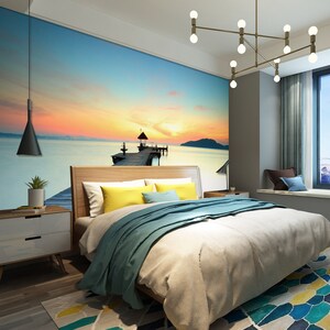 3D Gentle Calm Sea R1492 abnehmbare Tapete selbstklebend Tapete extra groß Peel & Stick Tapete Tapete Wandbild AJ WALLPAPERS