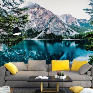 3D Deep Blue Lake L1298 Papel de parede removível Papel de parede autoadesivo Extra grande Peel & Stick Papel de parede Mural AJ PAPÉIS DE PAREDE