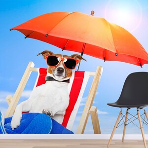 3D Regenschirm Hund A1391 abnehmbare Tapete selbstklebende Tapete Extra große Peel & Stick Wallpaper Wallpaper Wandbild AJ WALLPAPERS
