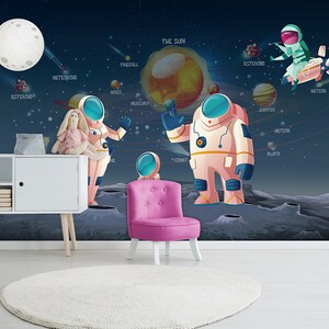 3D astronaut universe A1756 verwisselbare wallpaper zelf klevende wallpaper extra grote Peel & stick Wallpaper Wallpaper muurschildering AJ WALLPAPERS