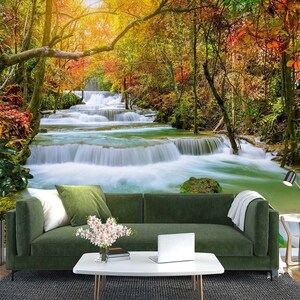 3D Fließender Fluss L2136 Entfernbare Tapete Selbstklebende Tapete Extra Großes Wandbild zum Abziehen und Aufkleben AJ WALLPAPERS