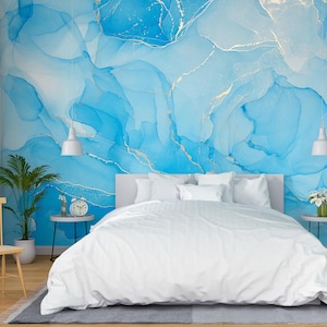 3D Azul claro L2347 Papel pintado removible Papel pintado autoadhesivo Papel pintado extra grande Peel & Stick Papel pintado Mural AJ WALLPAPERS