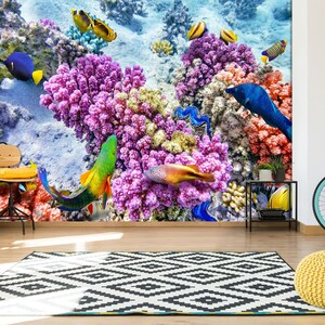 3D Psychedelic Fish Record L1410 Papel tapiz extraíble Papel tapiz autoadhesivo Extra grande Peel & Stick Wallpaper Wallpaper Mural