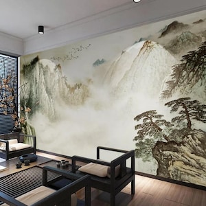 3D Chinois Style Paysage N391 Fonds d'écran amovible Auto-adhésif Fonds d'écran Extra Large Peel - Stick Wallpaper Wallpaper Mural AJ WALLPAPER AJ WALLPAPER