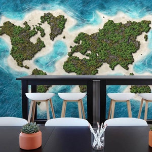 Mapa da ilha 3D L906 Papel de parede removível Papel de parede autoadesivo Extra grande Peel & Stick Papel de parede Mural AJ WALLPAPERS