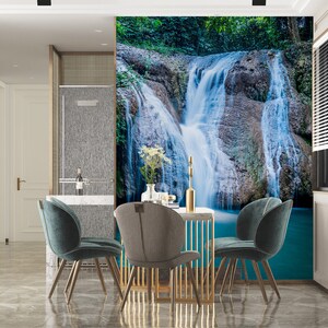 3D Forest Blue Lake L1380 abnehmbare Tapete selbstklebende Tapete Extra große Peel & Stick Wallpaper Wallpaper Wandbild AJ HINTERGRUNDBILDER