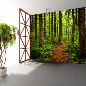 3D Sommer Wald Weg R5082 abnehmbare Tapete selbstklebend Tapete extra groß Peel & Stick Tapete Tapete Wandbild AJ WALLPAPERS