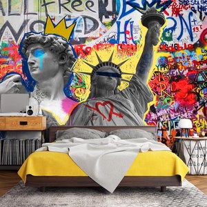 3D Graffiti Art Fun L2049 Ablösbare Tapete selbstklebende Tapete Extra große Peel & Stick Wallpaper Wallpaper Wandbild AJ HINTERGRUNDBILDER