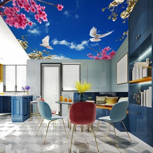 3D Romantische Frühling CA450 Deckentapete abnehmbare selbstklebende Tapete große Peel & Stick Tapete Tapete Wandbild AJ WALLPAPERS