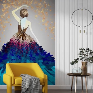 3D Elegant Dress L2706 Papel pintado removible Papel pintado autoadhesivo Extra grande Peel & Stick Wallpaper Mural AJ WALLPAPERS