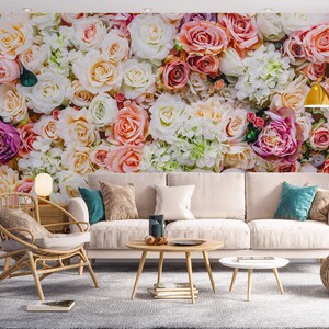 3D Blanco Eustoma L1021 Papel pintado removible Papel pintado autoadhesivo Papel pintado extra grande Peel & Stick Papel pintado Mural AJ WALLPAPERS