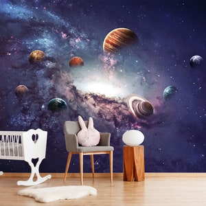 3D Universal planets L31 verwisselbare wallpaper zelf klevende wallpaper extra grote Peel & stick Wallpaper Wallpaper muurschildering AJ WALLPAPERS