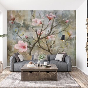 3D Aquarell Magnolie L1259 Abnehmbare Tapete selbstklebende Tapete Extra große Peel & Stick Wallpaper Wallpaper Wandbild AJ HINTERGRUNDBILDER