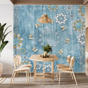 3D White Pearl L1490 Papel pintado removible Papel pintado autoadhesivo Extra grande Peel & Stick Wallpaper Mural AJ WALLPAPERS