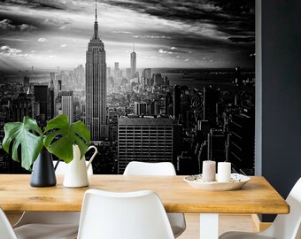 3D Blanco y Negro Ciudad L845 Papel Pintado Extraíble Papel Pintado Autoadhesivo Extra Grande Peel & Stick Papel Pintado Mural AJ WALLPAPERS