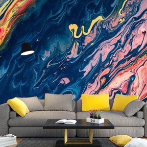3D Mármol azul oscuro L1650 Papel pintado removible Papel pintado autoadhesivo Papel pintado extra grande Peel & Stick Papel pintado Mural AJ WALLPAPERS