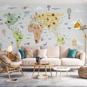 3d colorido mapa do mundo l2568 papel de parede removível auto adesivo extra grande casca & vara papel de parede mural aj papéis de parede