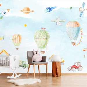 3D Cartoon Vehicles L03 Removibile Sfondo Auto Adesivo Extra Grande Buccia & Bastone Sfondo Mural AJ WALLPAPERS