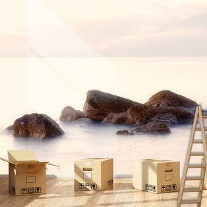 3D Neblige ruhiges Meer R5262 Abnehmbare Tapete selbstklebende Tapete Extra große Peel & Stick Wallpaper Tapete Wandbild AJ HINTERGRUNDBILDER