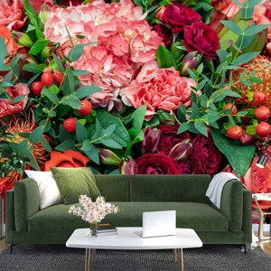 3D Delicadas Flores Rosadas L1654 Papel pintado removible Papel pintado autoadhesivo Papel pintado extra grande Peel & Stick Papel pintado Mural AJ WALLPAPERS