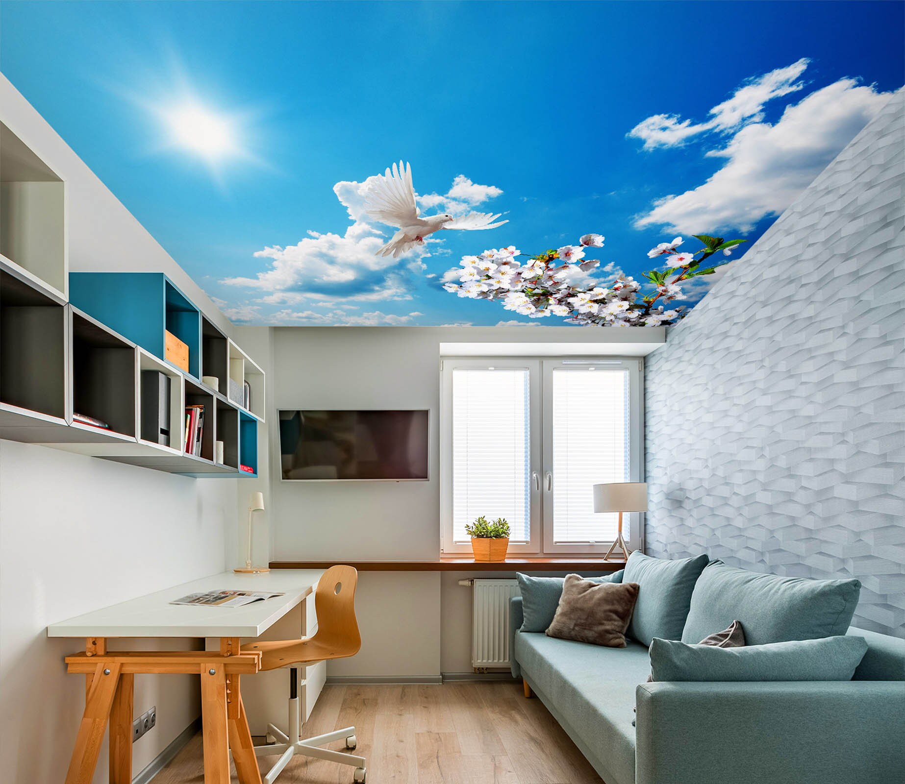 3D Peaceful Life CA349 Ceiling Wallpaper Removable Self - Etsy 3D Peaceful Life CA349 Ceiling Wallpaper Removable Self - Etsy