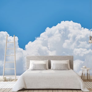3D Hemel Witte Wolken R4276 Verwijderbaar Behang Zelfklevend Behang Extra Grote Peel &Stick Wallpaper Wallpaper Mural AJ WALLPAPERS